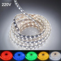 60leds / m 5050SMD LED 5050 impermeável IP67 AC 220V LED luz Strip com ficha de alimentação